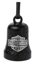 Harley-Davidson® HD Engraved Silver Willie G Skull Logo Ride Bell With Tie, Black