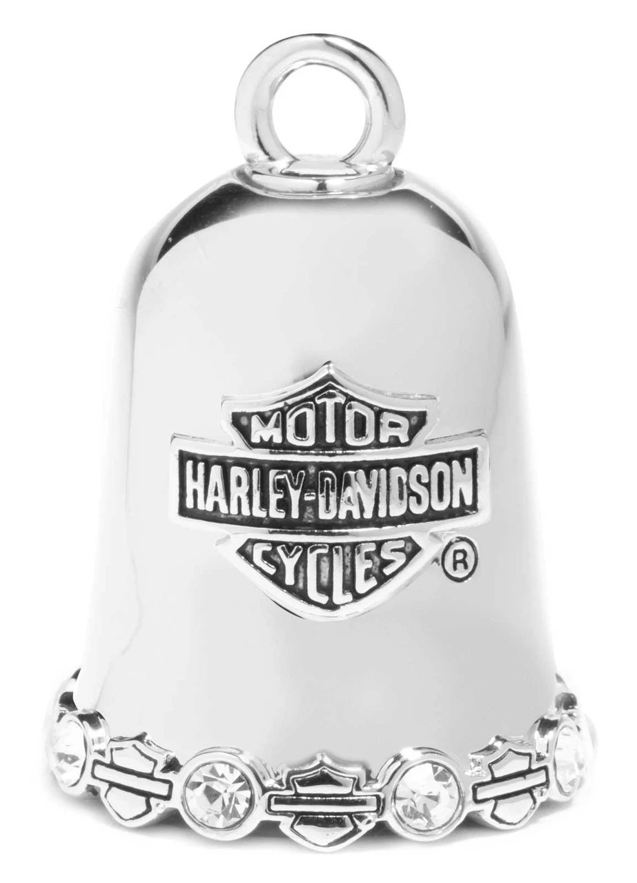 Harley-Davidson® Bling Bar & Shield Logo Edge Detail Ride Bell, Silver Finish