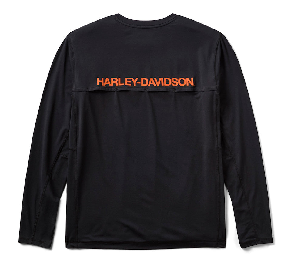 Men's H-D TECH Vented Long Sleeve Knit Crew - Harley Black