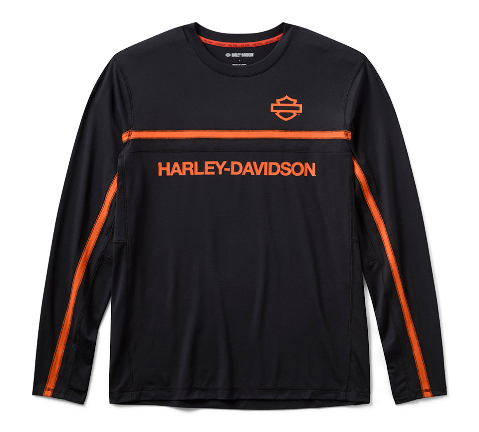 Men's H-D TECH Vented Long Sleeve Knit Crew - Harley Black