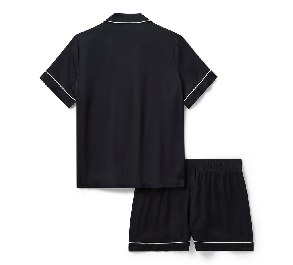 Women's Satin Short Set - Harley Black