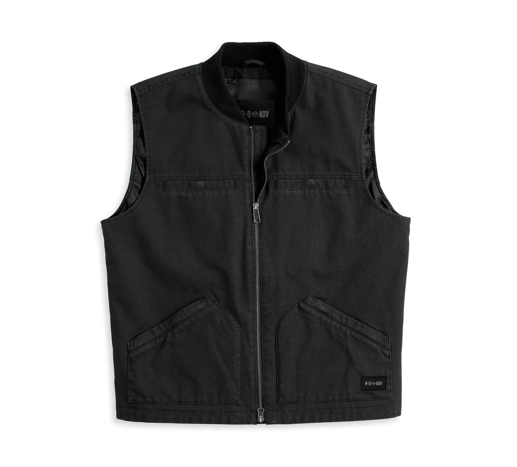 Harley-Davidson Mens Scenic Adventure Canvas Vest - Black -