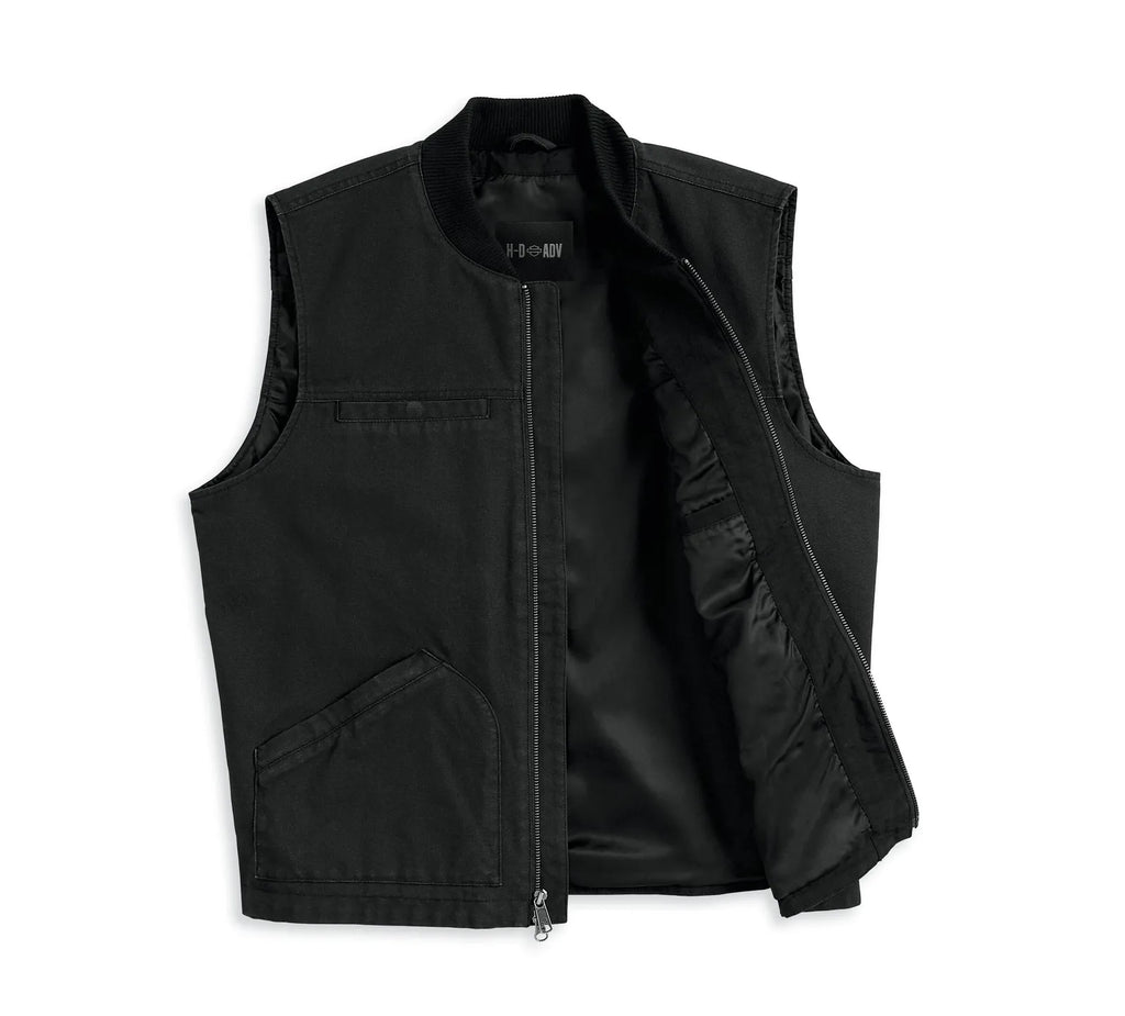 Harley-Davidson Mens Scenic Adventure Canvas Vest - Black -