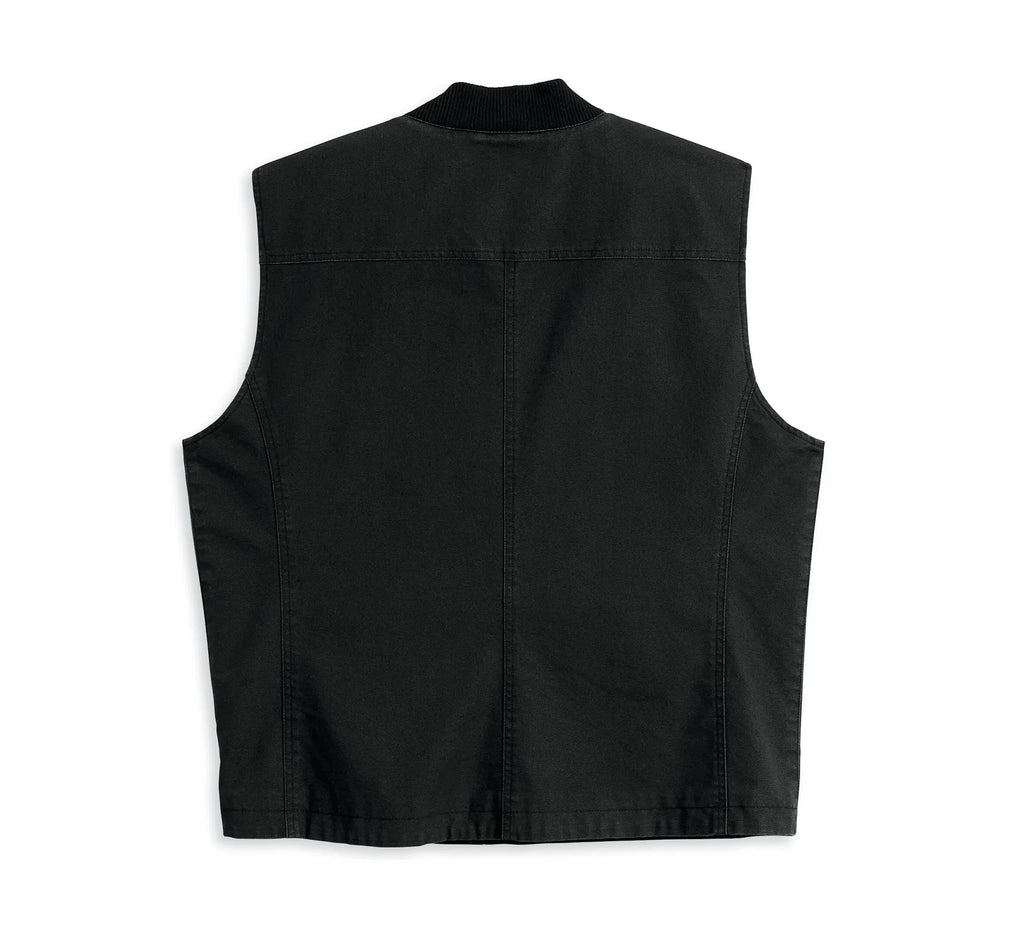 Harley-Davidson Mens Scenic Adventure Canvas Vest - Black -