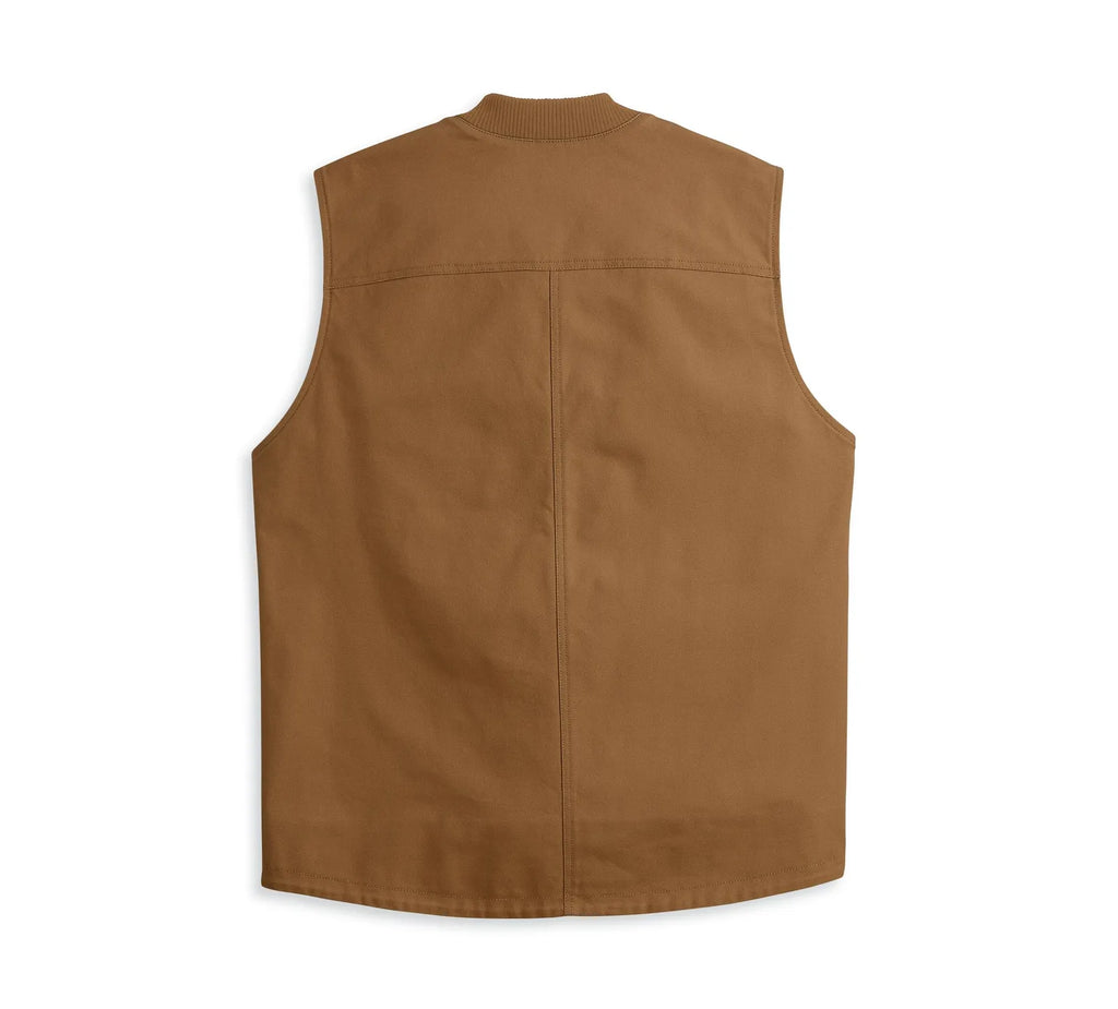 Harley-Davidson Mens Scenic Adventure Canvas Vest - Brown
