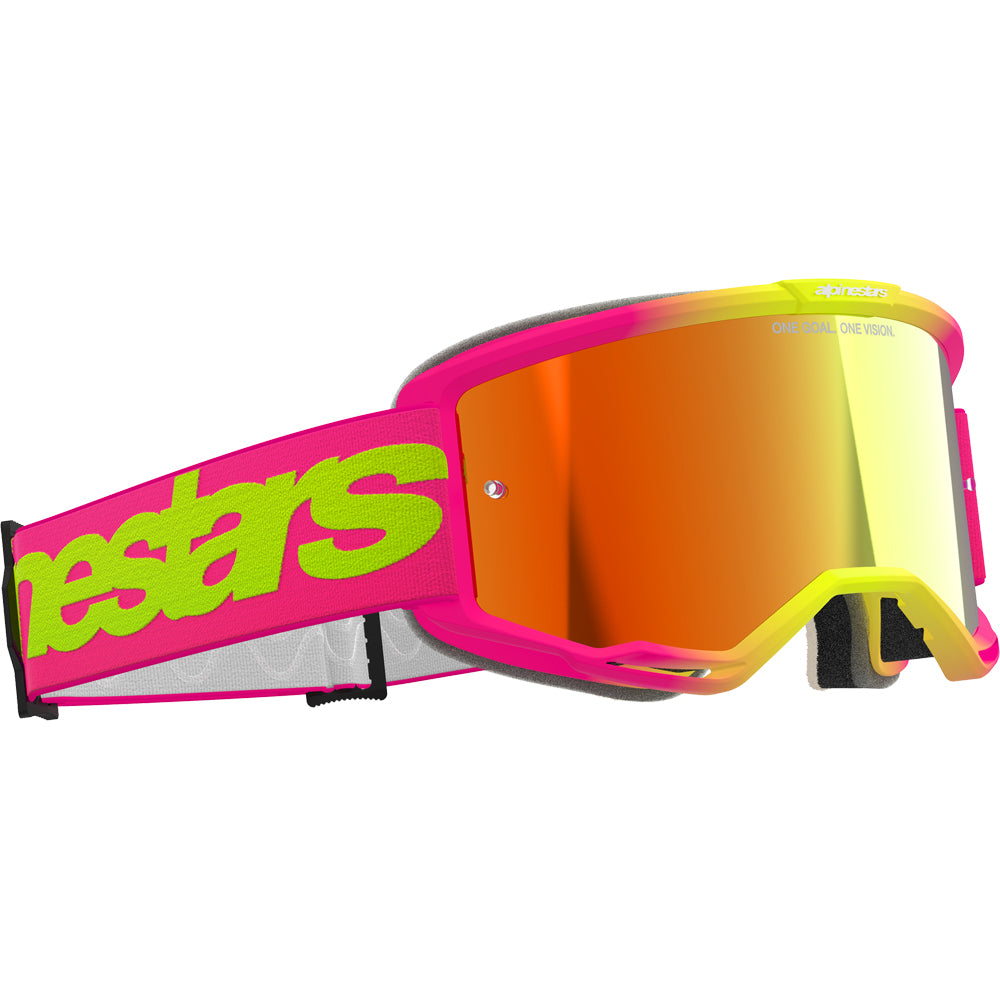 Alpinestars Vision 5 Wordmark Pink / Fluro Yellow Red Mirror Goggles