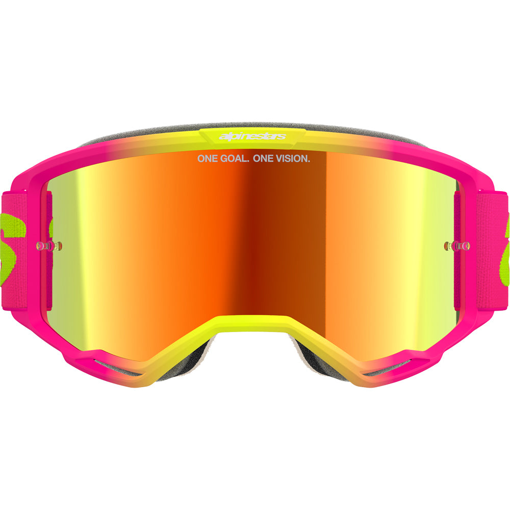 Alpinestars Vision 5 Wordmark Pink / Fluro Yellow Red Mirror Goggles