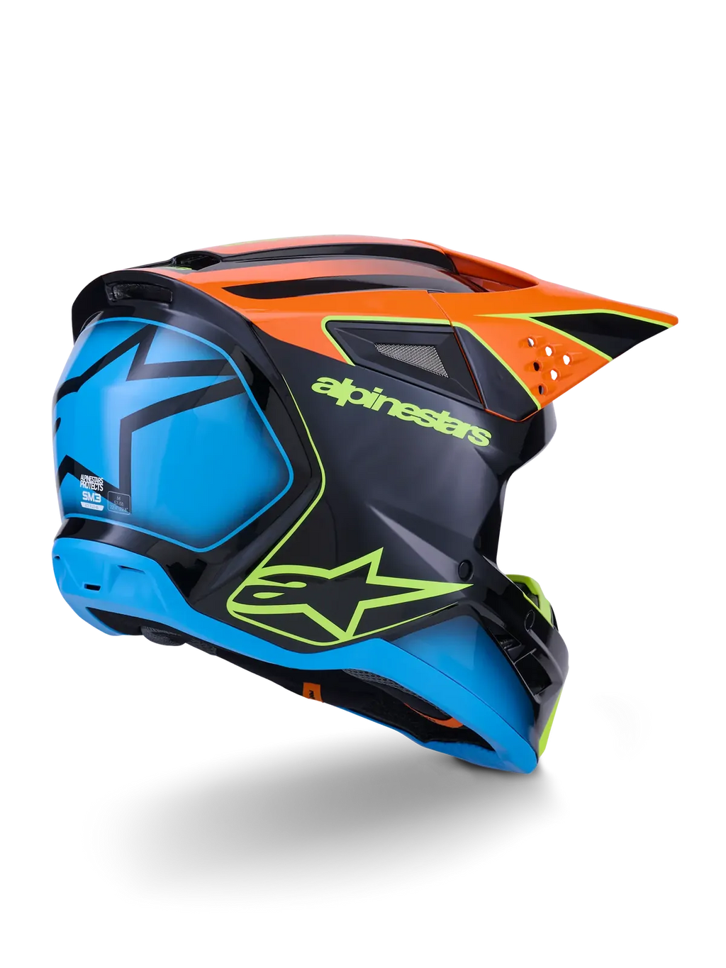 Alpinestars SM-3 Fray MX Helmet - Black/Orange/Fluro Yellow/Gloss