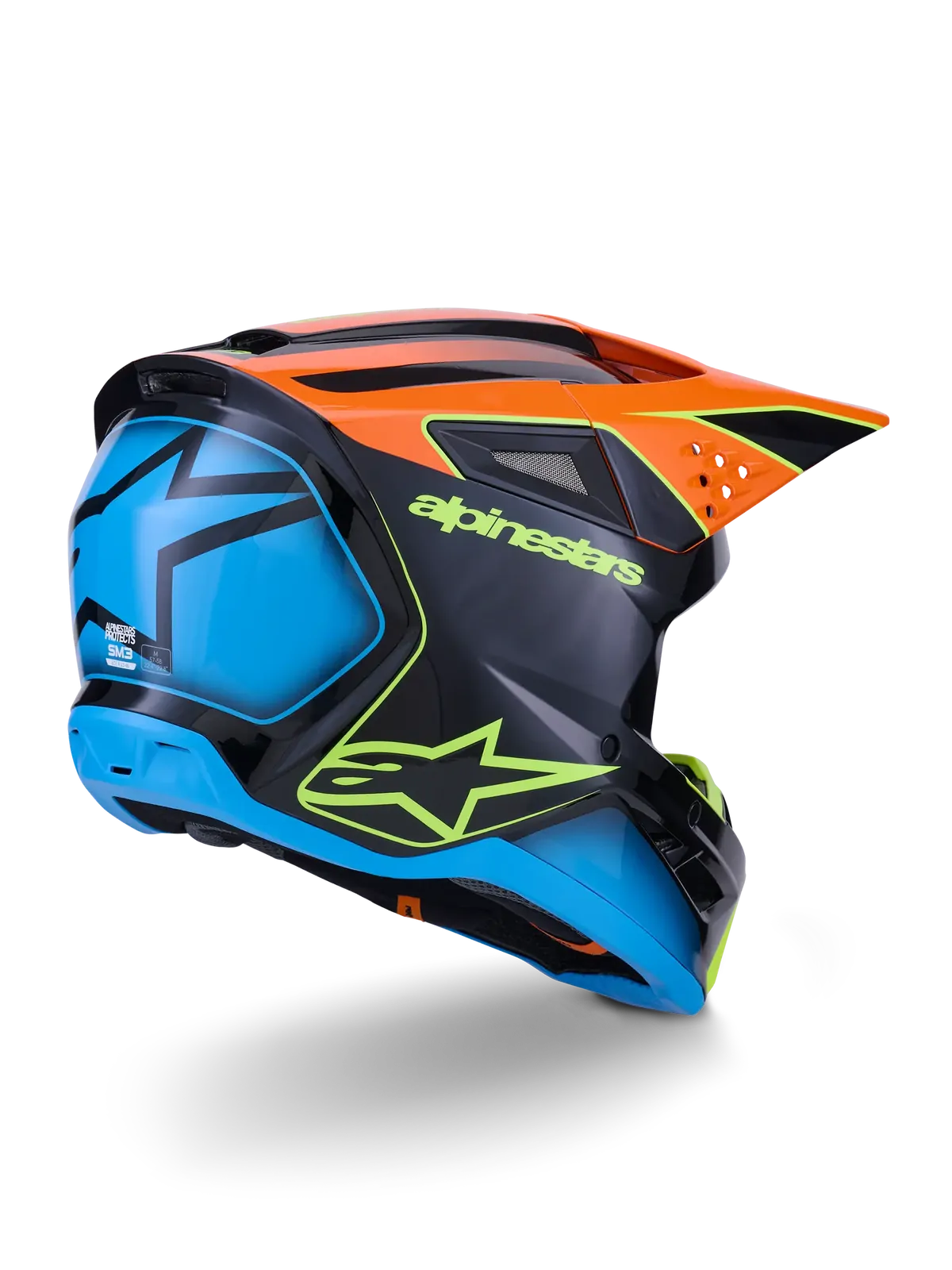 Alpinestars SM-3 Fray MX Helmet - Black/Orange/Fluro Yellow/Gloss
