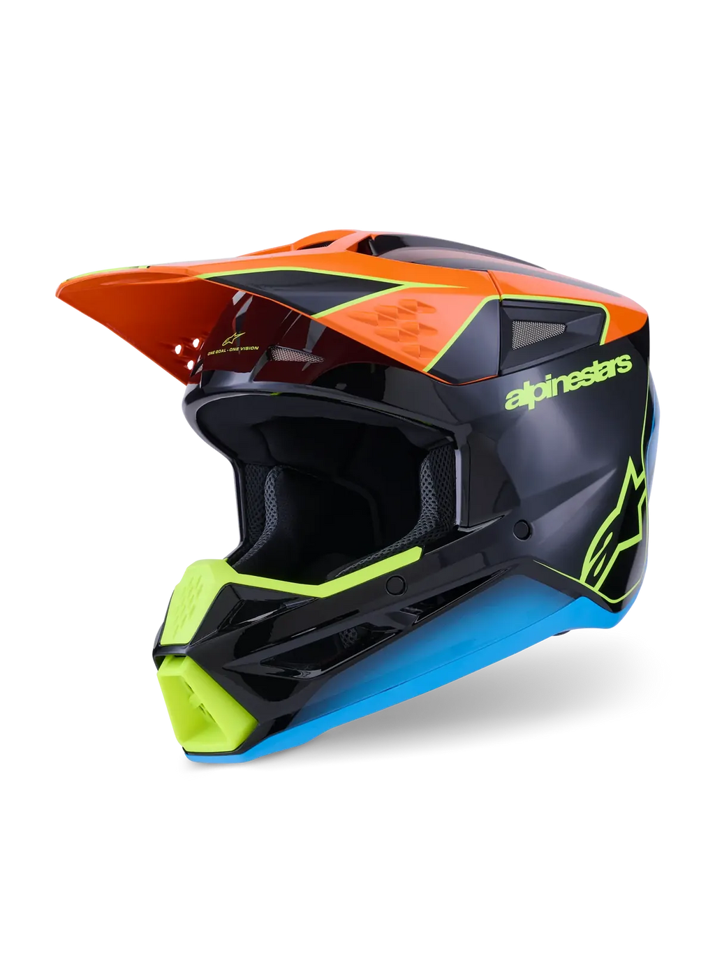 Alpinestars SM-3 Fray MX Helmet - Black/Orange/Fluro Yellow/Gloss