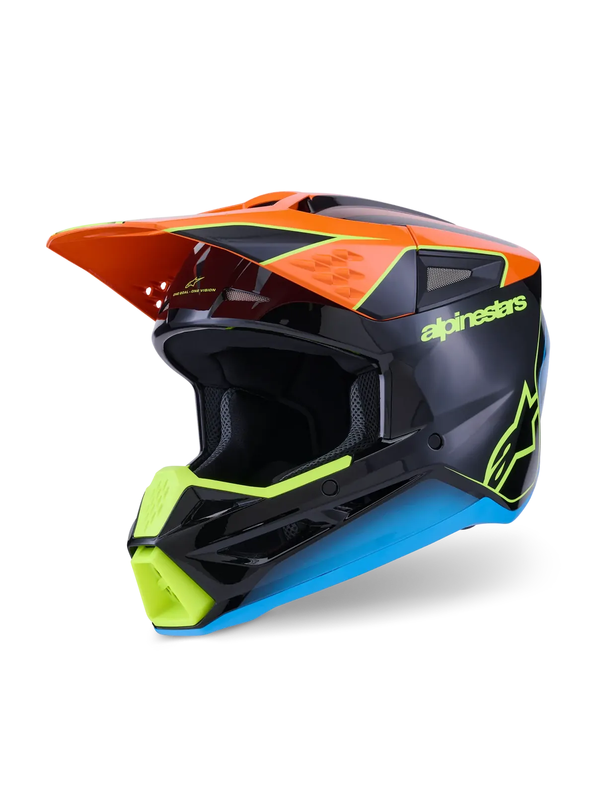 Alpinestars SM-3 Fray MX Helmet - Black/Orange/Fluro Yellow/Gloss