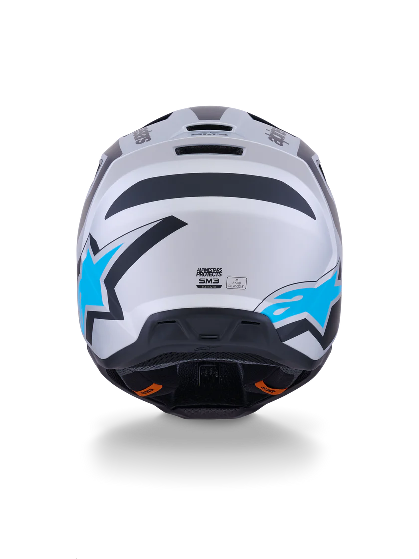 Alpinestars SM3 Heat Helmet -  Silver/Blue/Matte Black