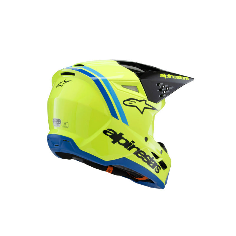 Alpinestars SM3 Radium Youth Helmet - Fluro Yellow/Black/Blue Glossy