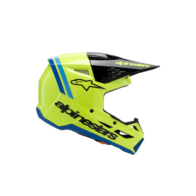 Alpinestars SM3 Radium Youth Helmet - Fluro Yellow/Black/Blue Glossy