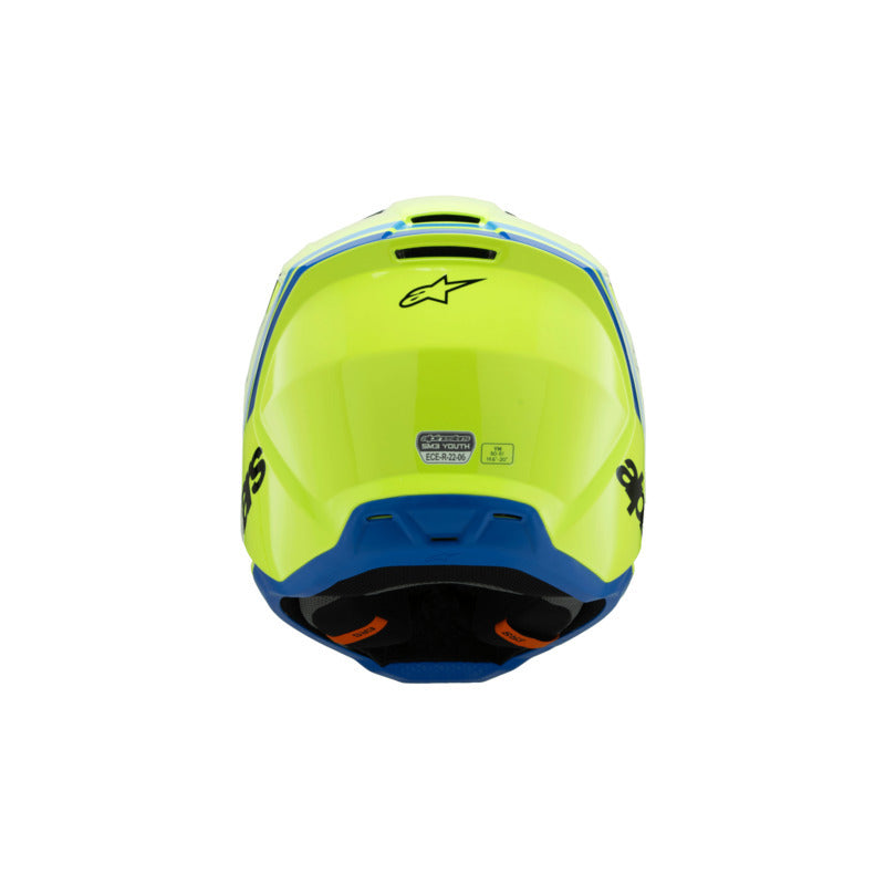 Alpinestars SM3 Radium Youth Helmet - Fluro Yellow/Black/Blue Glossy