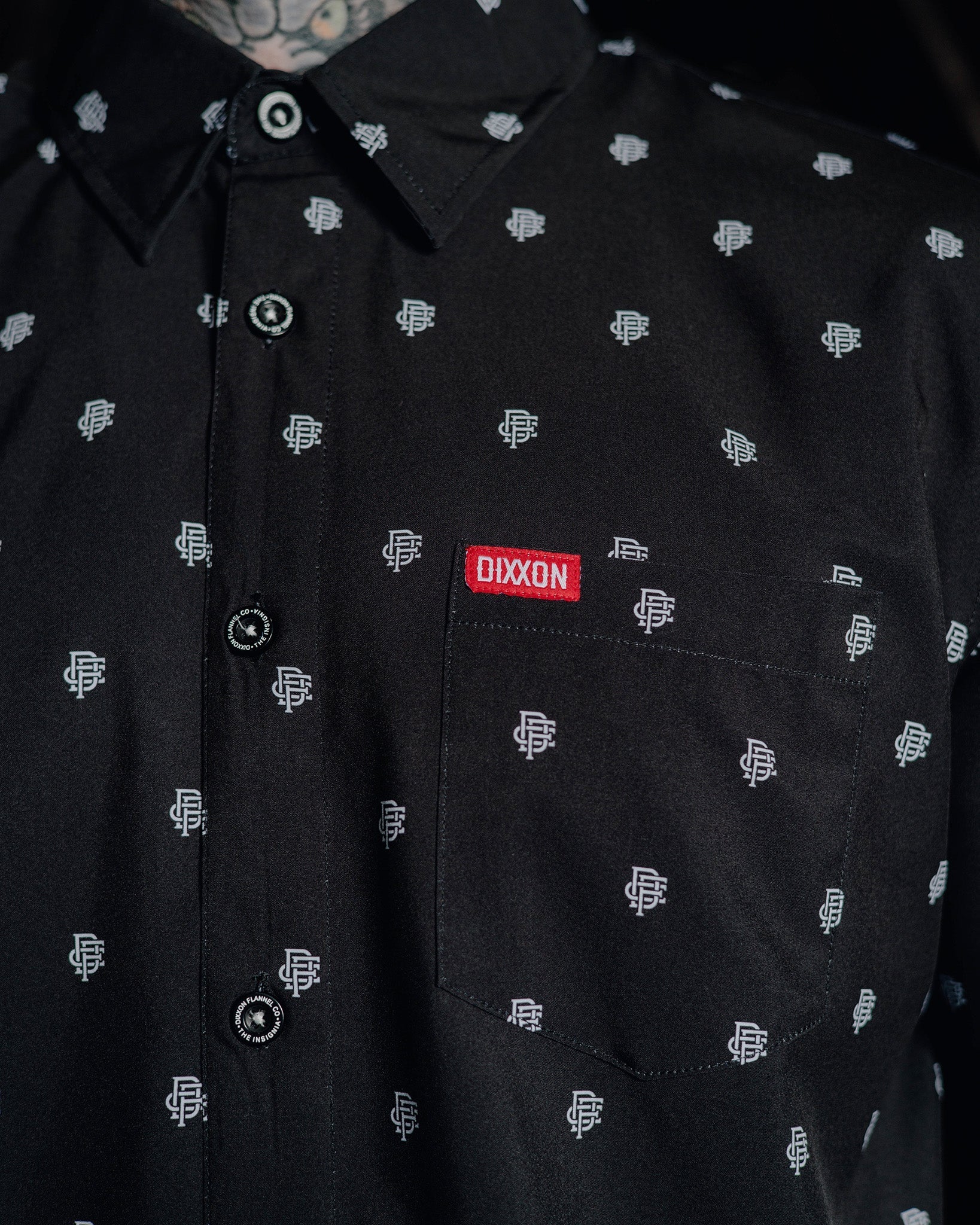 Insignia Short Sleeve Party Shirt - Black/White