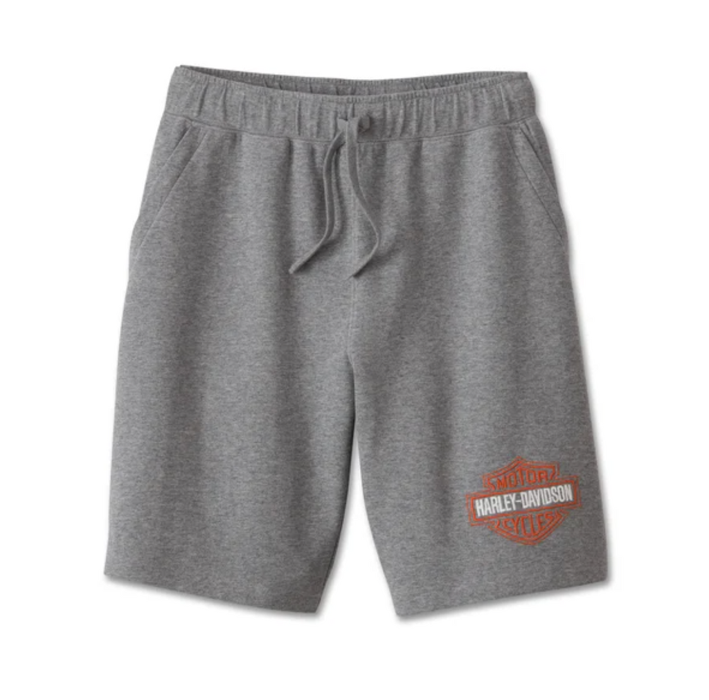 Men's Bar & Shield Fleece Shorts- Heather Grey