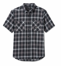 Men's Backing It In Short Sleeve Plaid Shirt - Black Plaid
