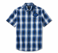 Men's Bar & Shield Short Sleeve Plaid Shirt