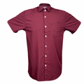 Dixxon Maroon Bamboo Dress Shirt- Short Sleeve
