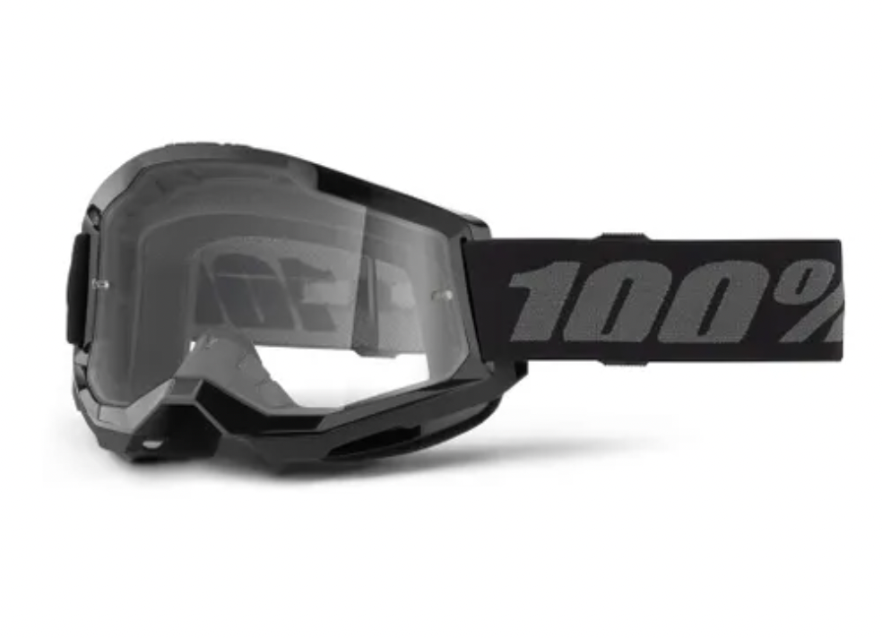 100% Strata 2 JUNIOR Goggle Blk - Clear Lens