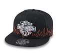 Flames Fitted Hat - Black Beauty