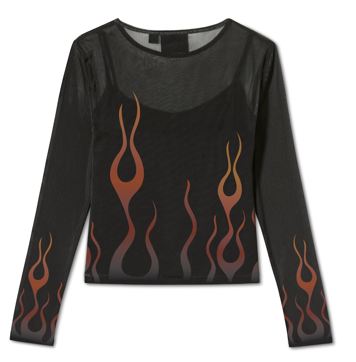 Women's Flames For Days Mesh Top - Harley Black