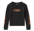 Women's Vintage Flames Knit Top - Harley Black