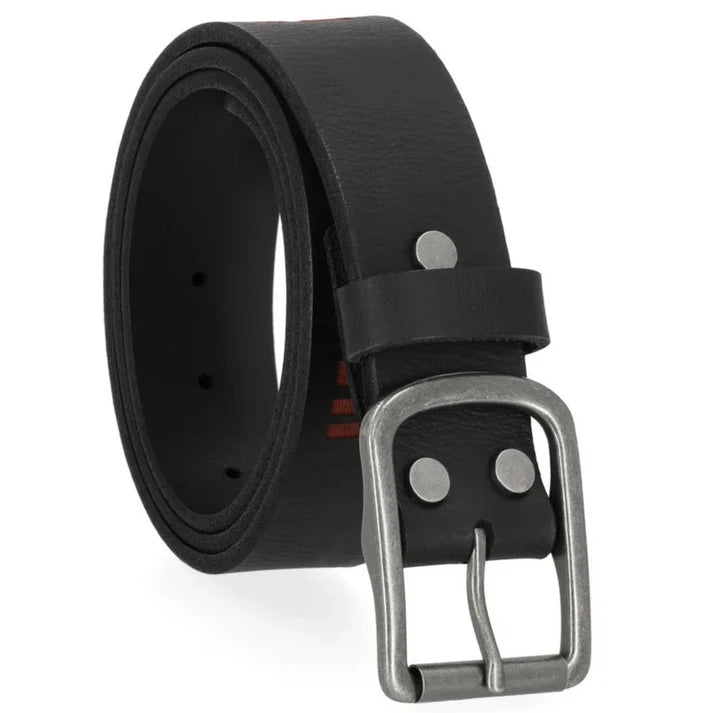 Harley-Davidson® Men's Embossed H-D Scripted Genuine Leather Belt - Black