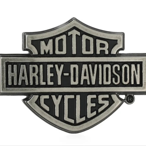 Harley-Davidson® Classic Bar & Shield Logo Nickel Finish Belt Buckle - Silver Metal