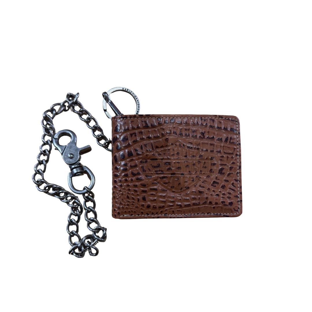 Croco B&S Billfold with Chain