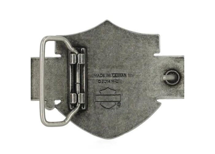 Harley-Davidson® Classic Bar & Shield Logo Nickel Finish Belt Buckle - Silver Metal