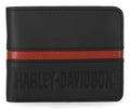 Harley-Davidson Men's H-D Center Block Passcase Bi-Fold Leather Wallet, Black