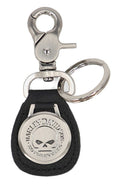 Willie G Skull Medallion Genuine Leather Key Fob