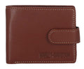Men's Snap Genuine Leather Billfold Wallet w/ Coin Pocket, Brown