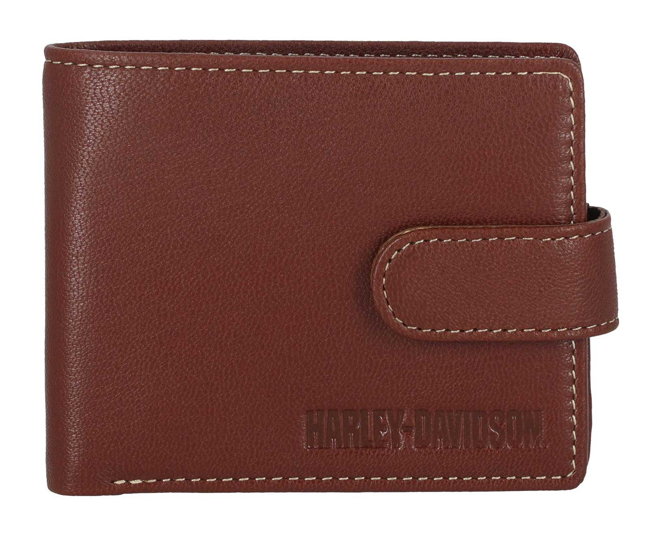 Men's Snap Genuine Leather Billfold Wallet w/ Coin Pocket, Brown