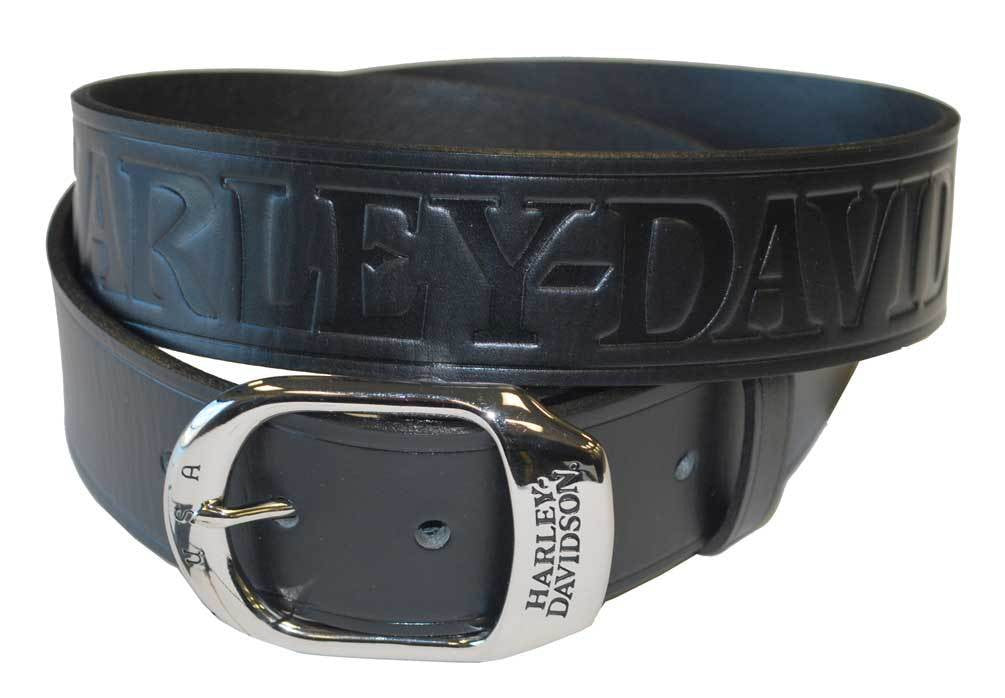 Harley-Davidson® Slide Over Belt Black Leather Hdmbt10588